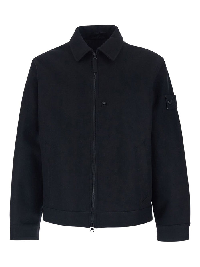 Stone Island Giacca-Camicia Nero Uomo Colletto Classico 1