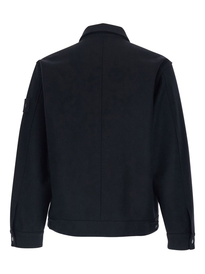 Stone Island Giacca-Camicia Nero Uomo Colletto Classico 2
