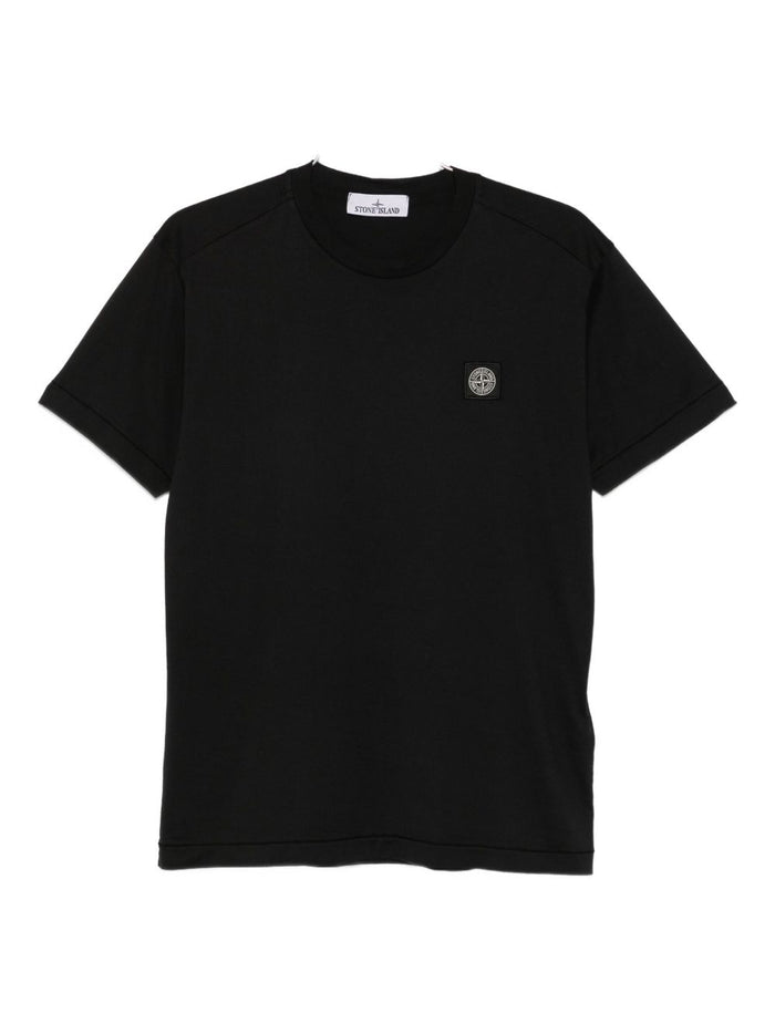 Stone Island Herren T-Shirt mit Logo-Patch in schwarz 4