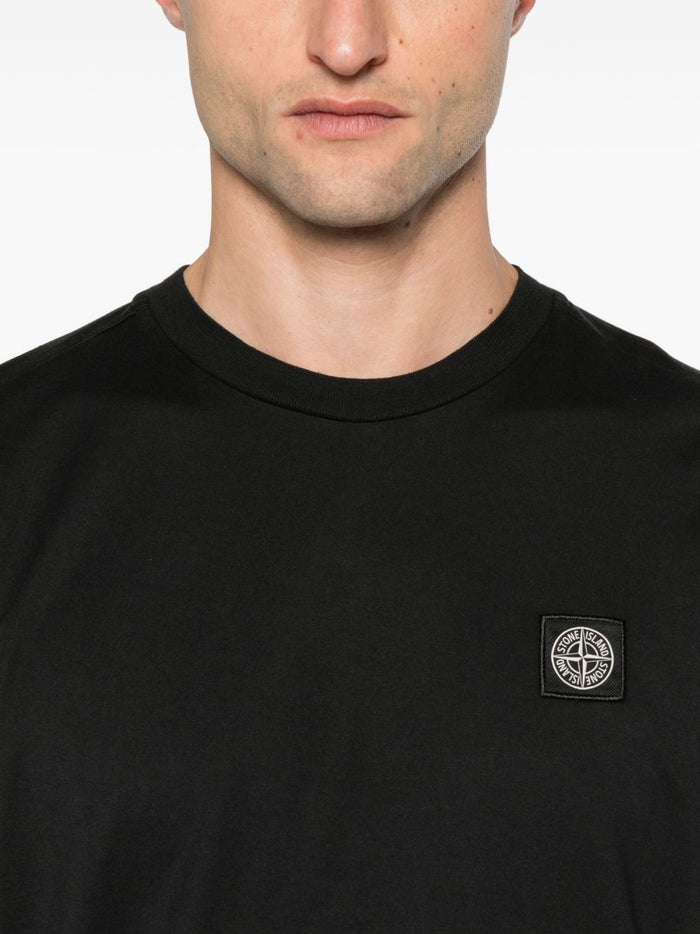 Stone Island Herren T-Shirt mit Logo-Patch in schwarz 3
