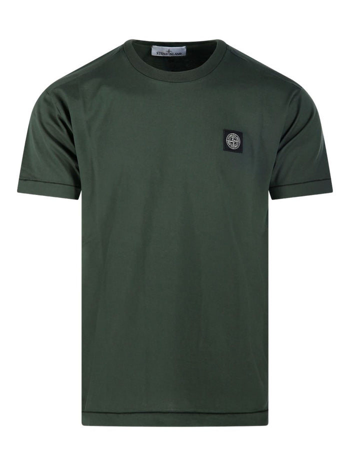 Stone Island Herren-T-Shirt mit Logo-Aufnäher in Grün 1