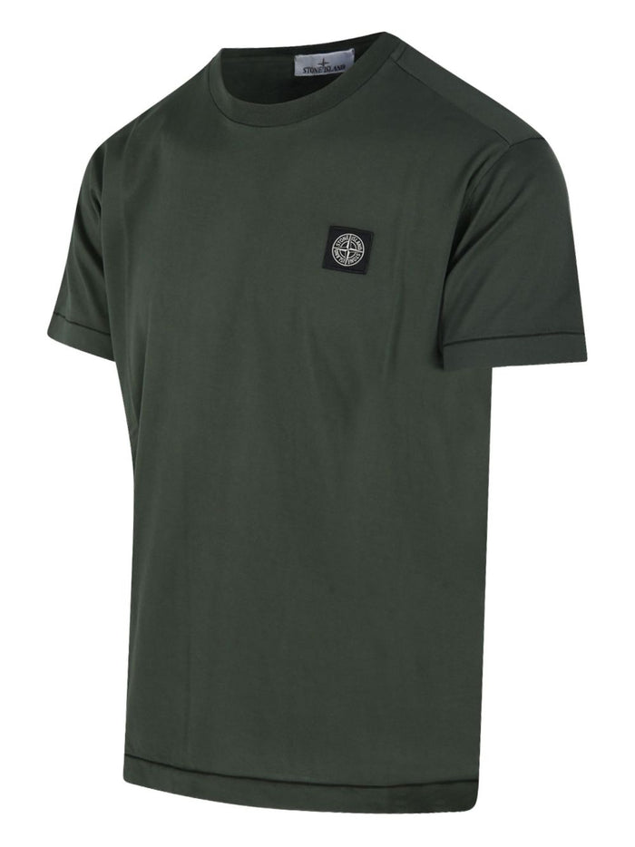 Stone Island Herren-T-Shirt mit Logo-Aufnäher in Grün 2