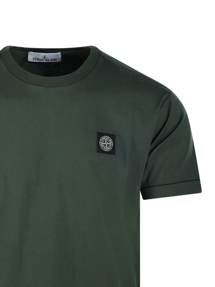 Stone Island Herren-T-Shirt mit Logo-Aufnäher in Grün 3