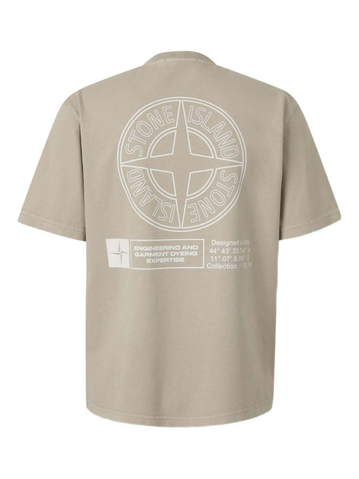 Stone Island Herren-T-Shirt mit Kompass auf der Rückseite in Braun 2