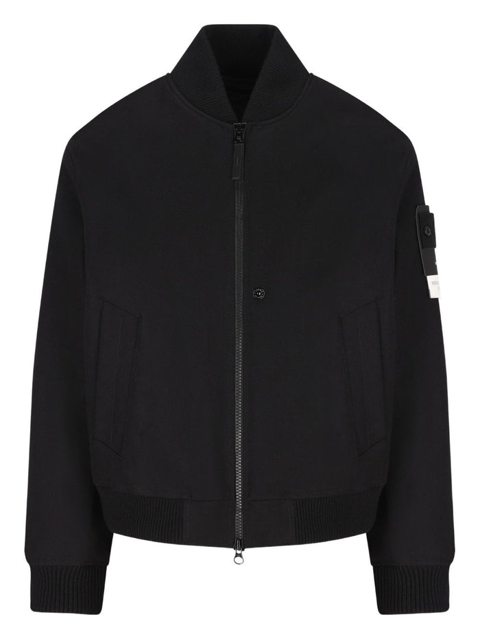 Stone Island – Schwarze Bomberjacke für Herren mit Logo-Aufnäher 1