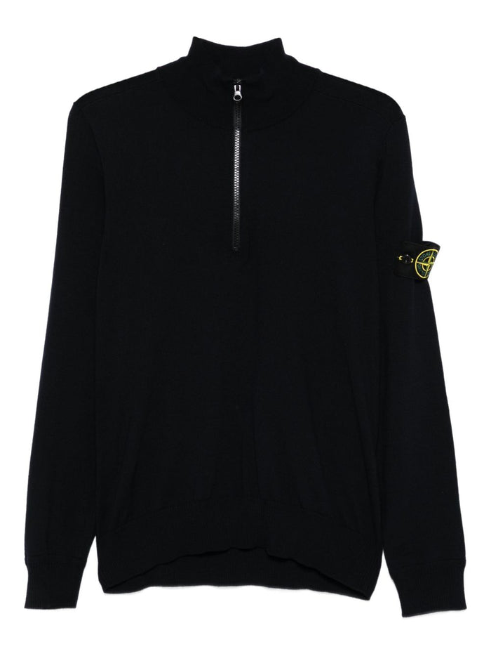 Stone Island Men's Blue Half Zip Sweater 5