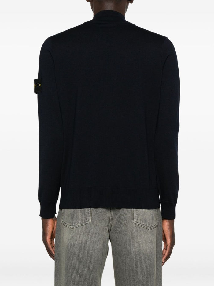 Stone Island Men's Blue Half Zip Sweater 3