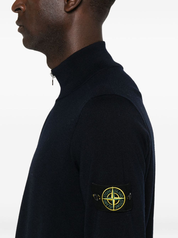 Stone Island Men's Blue Half Zip Sweater 4