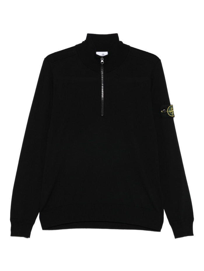 Stone Island Men's Black Half Zip Sweater 5