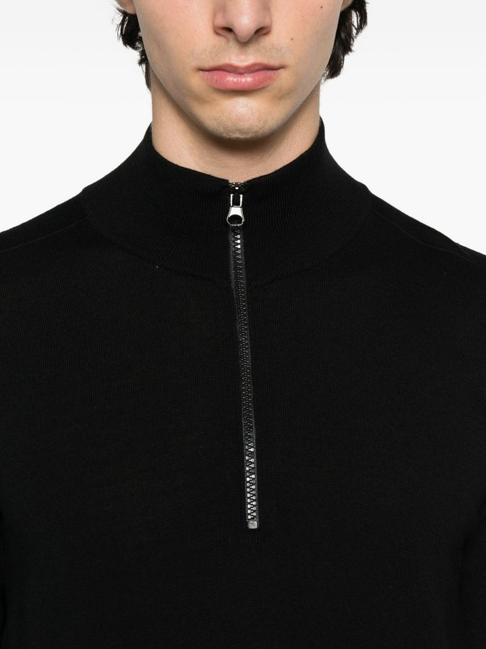 Stone Island Men's Black Half Zip Sweater 4