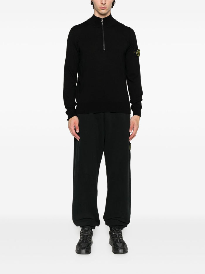 Stone Island Men's Black Half Zip Sweater 2