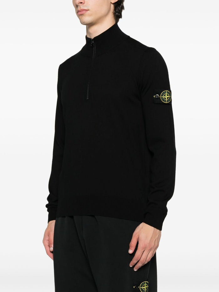 Stone Island Men's Black Half Zip Sweater 1