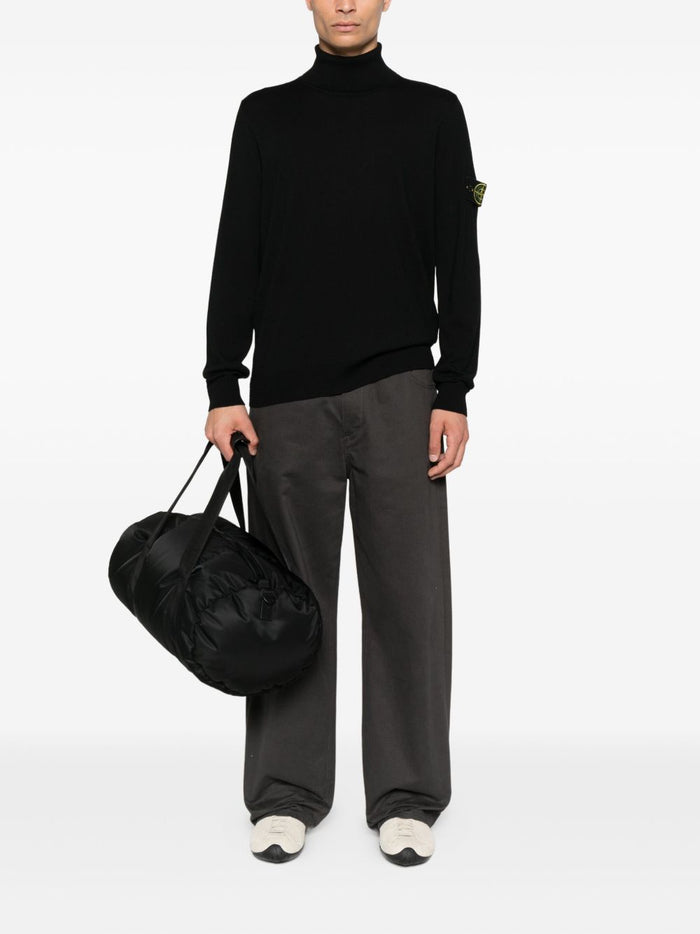 Stone Island Maglia Nero Uomo Dolcevita Lana Leggera 2