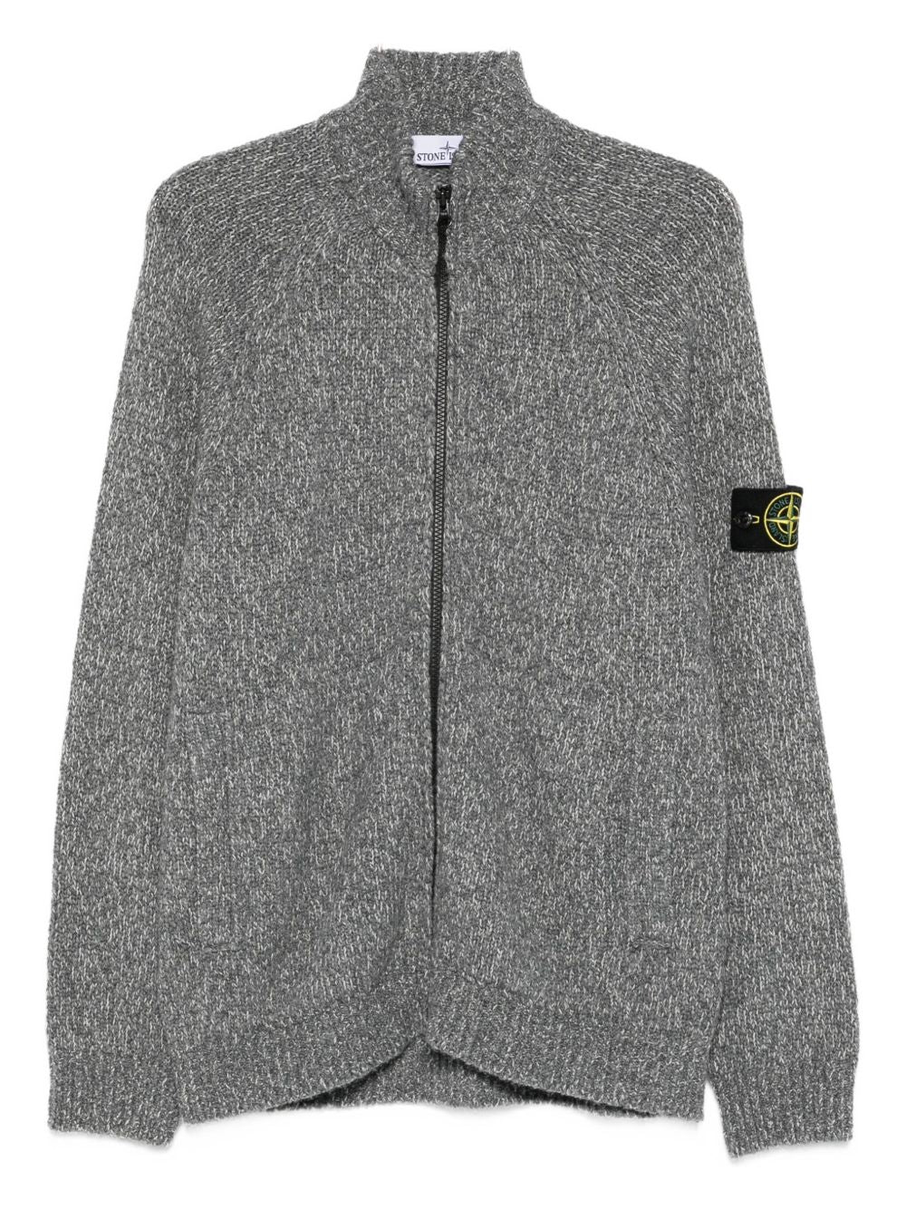 Stone Island Men's Zip-Up Grey Cardigan - Dipierro