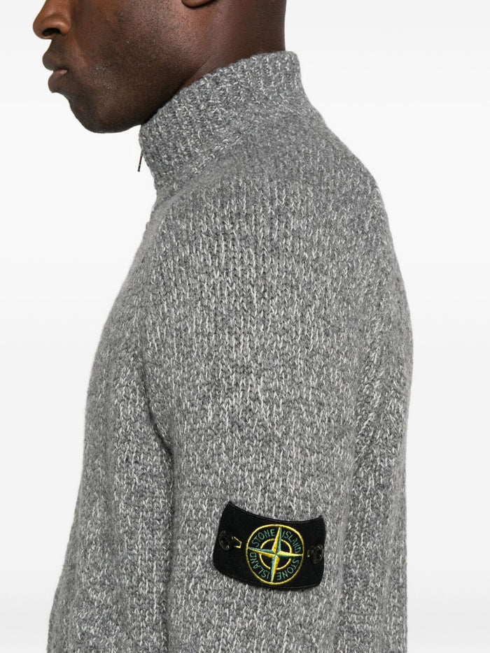 Stone Island Cardigan Grigio Uomo Chiusura Zip 4