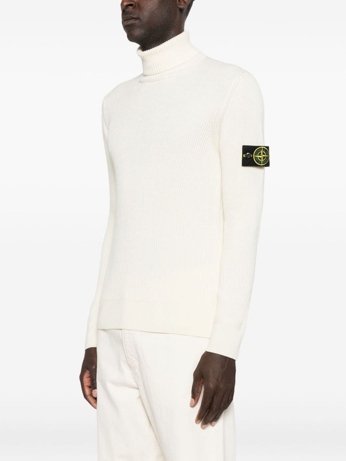 Stone Island Men's White Turtleneck Sweater 1