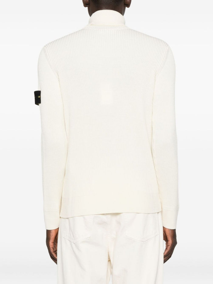 Stone Island Men's White Turtleneck Sweater 3