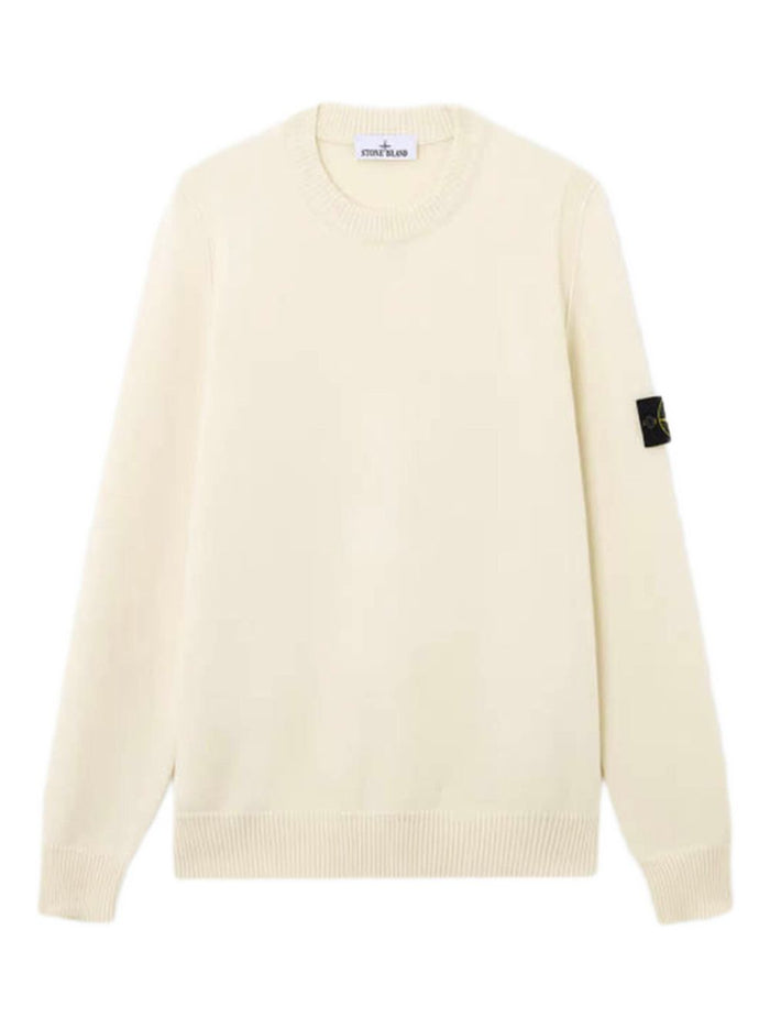Stone Island Men's Crew Neck White Sweater 5