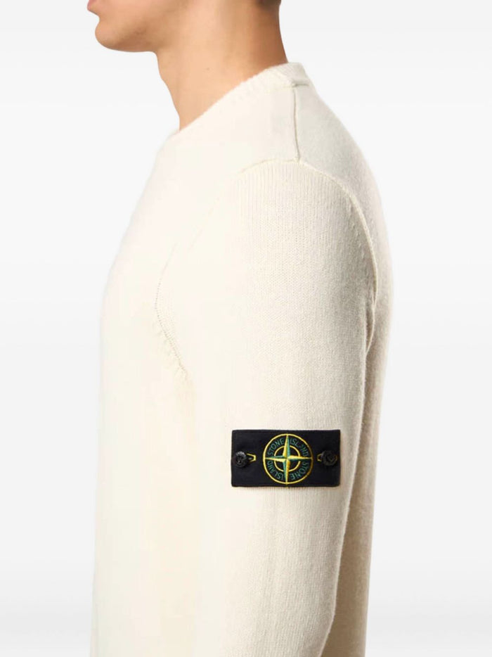 Stone Island Men's Crew Neck White Sweater 3