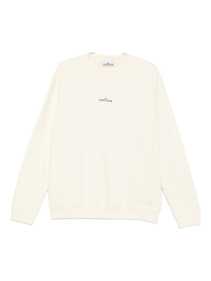 Stone Island Herren-Sweatshirt mit Kompass auf der Rückseite in Weiß 5