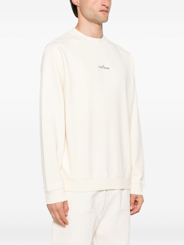 Stone Island Herren-Sweatshirt mit Kompass auf der Rückseite in Weiß 1