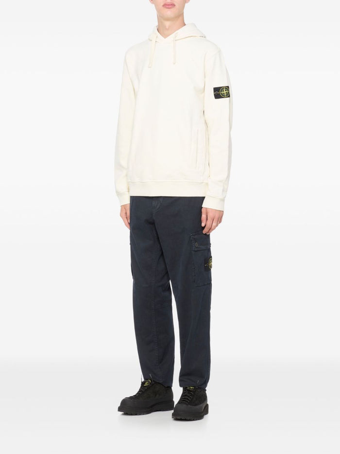 Stone Island Felpa Bianco Uomo Cappuccio 2