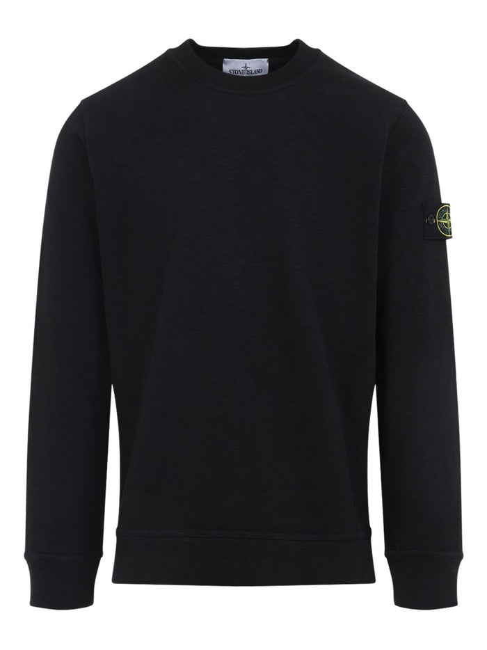 Stone Island Felpa Nero Uomo Cotone Pesante 1