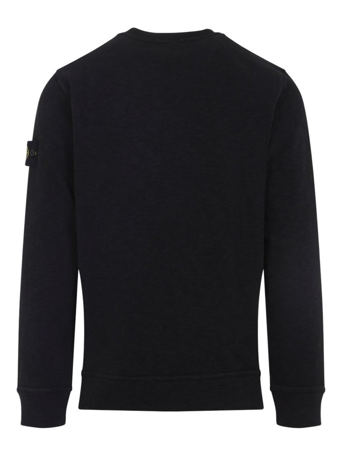 Stone Island Felpa Nero Uomo Cotone Pesante 2