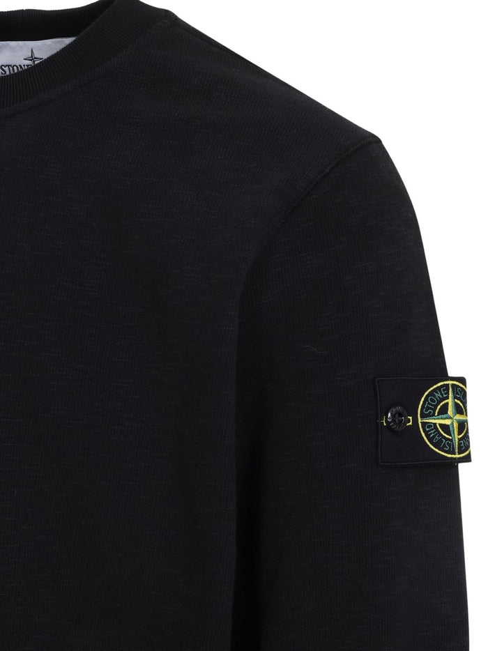 Stone Island Felpa Nero Uomo Cotone Pesante 3