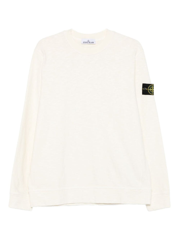 Stone Island Herren-Sweatshirt mit Logo-Badge in weiß 5