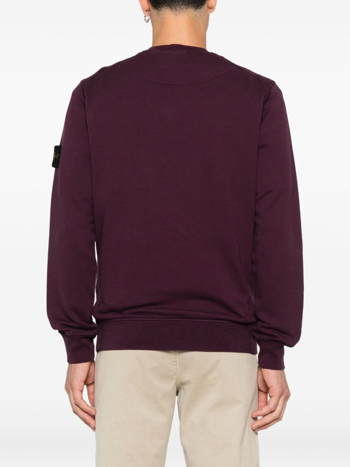 Stone Island Felpa Viola Uomo Badge Logo 3