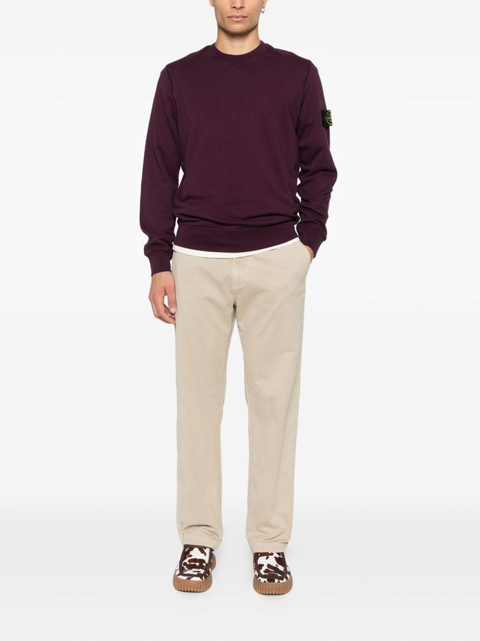 Stone Island Felpa Viola Uomo Badge Logo 2