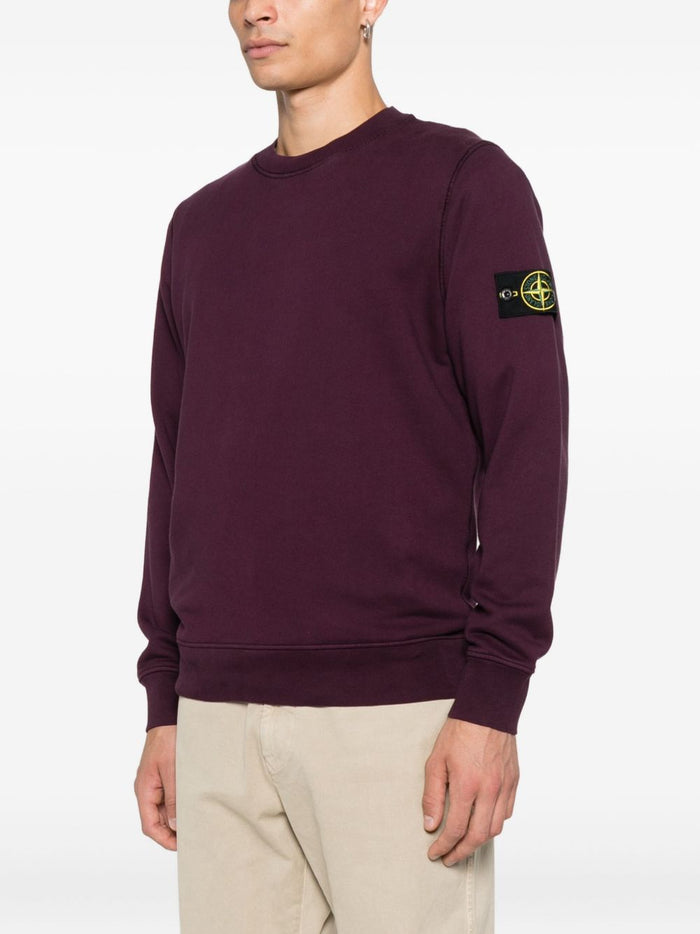 Stone Island Felpa Viola Uomo Badge Logo 1
