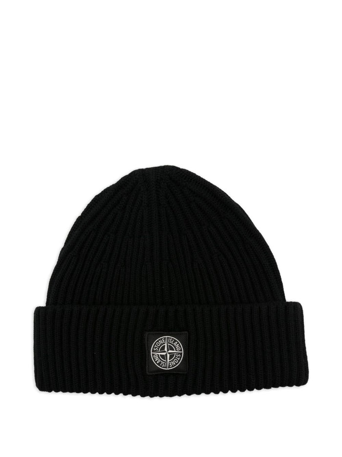 Stone Island Cappello Nero Uomo Patch Logo 1