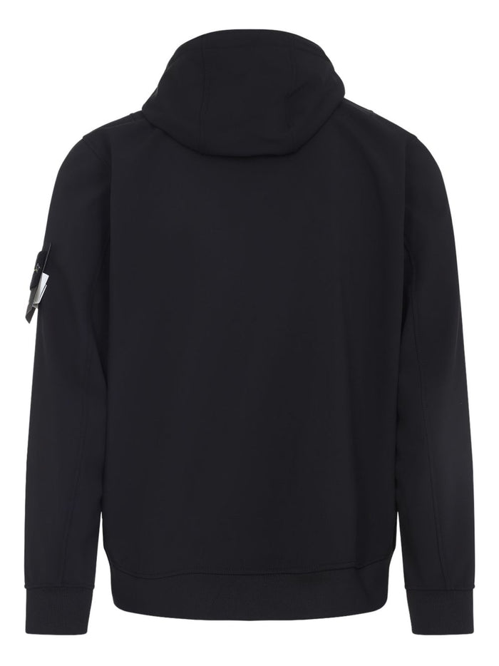 Stone Island Men's Black Hooded Jacket 2