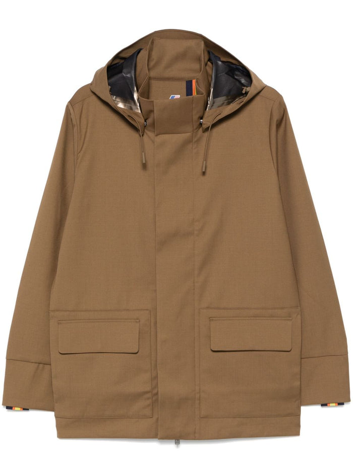 K-way Brown Jacket Men Erhal Tech Wool Blend 1