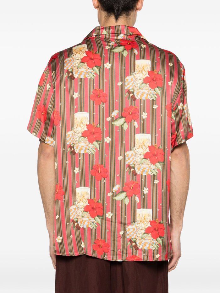 Drole De Monsieur Camicia Floreale Uomo Rosa 3
