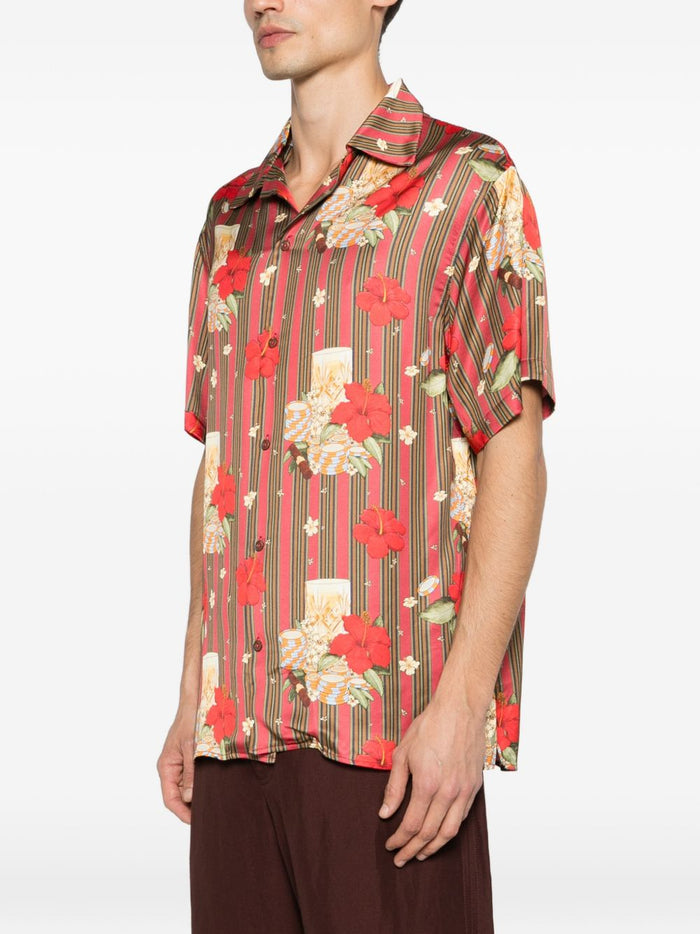 Drole De Monsieur Camicia Floreale Uomo Rosa 1