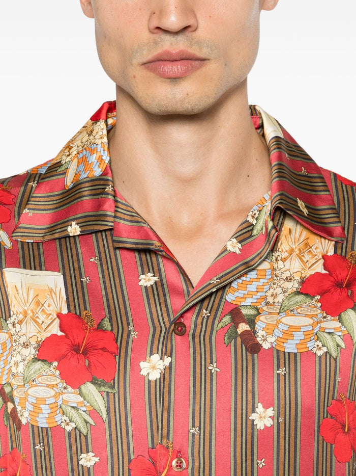 Drole De Monsieur Camicia Floreale Uomo Rosa 4