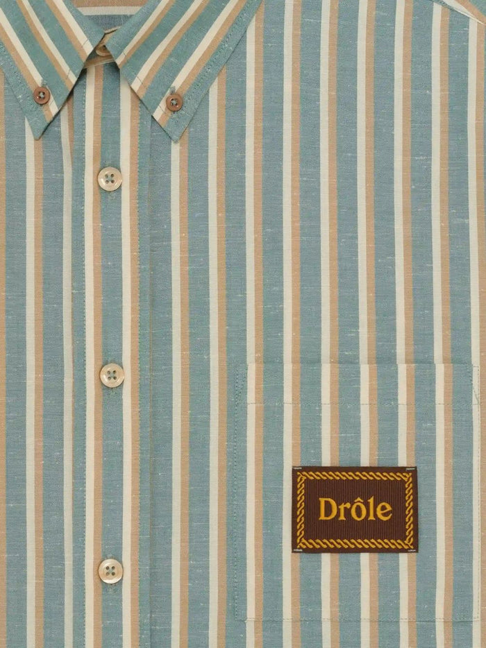Drole De Monsieur Camicia Righe Uomo Azzurro 2