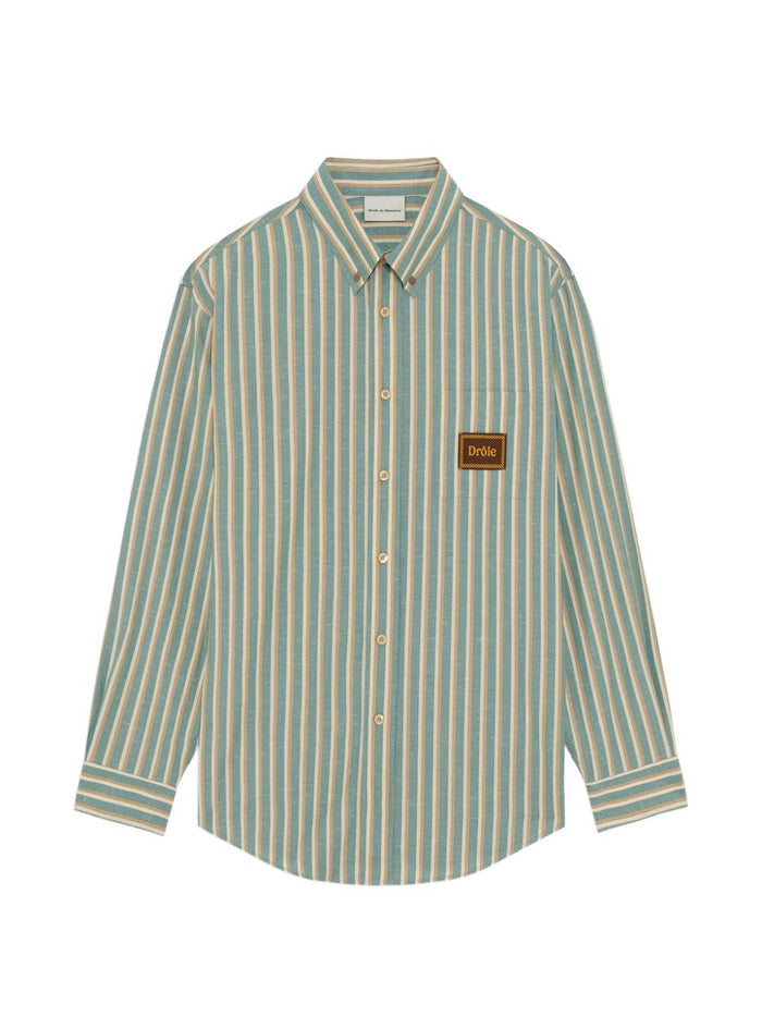 Drole De Monsieur Camicia Righe Uomo Azzurro 1