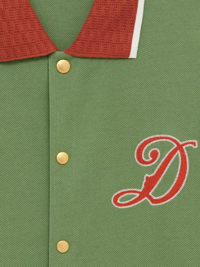 Drole De Monsieur Camicia Ricamo Logo Uomo Verde 3
