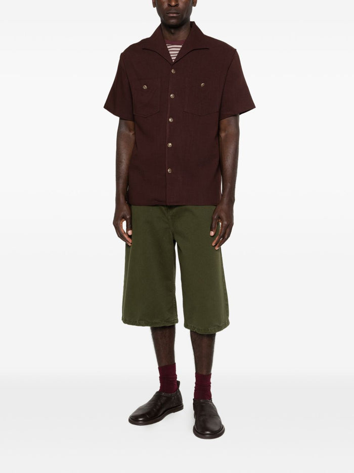 Drole De Monsieur Herrenhemd mit Taschen Braun 2