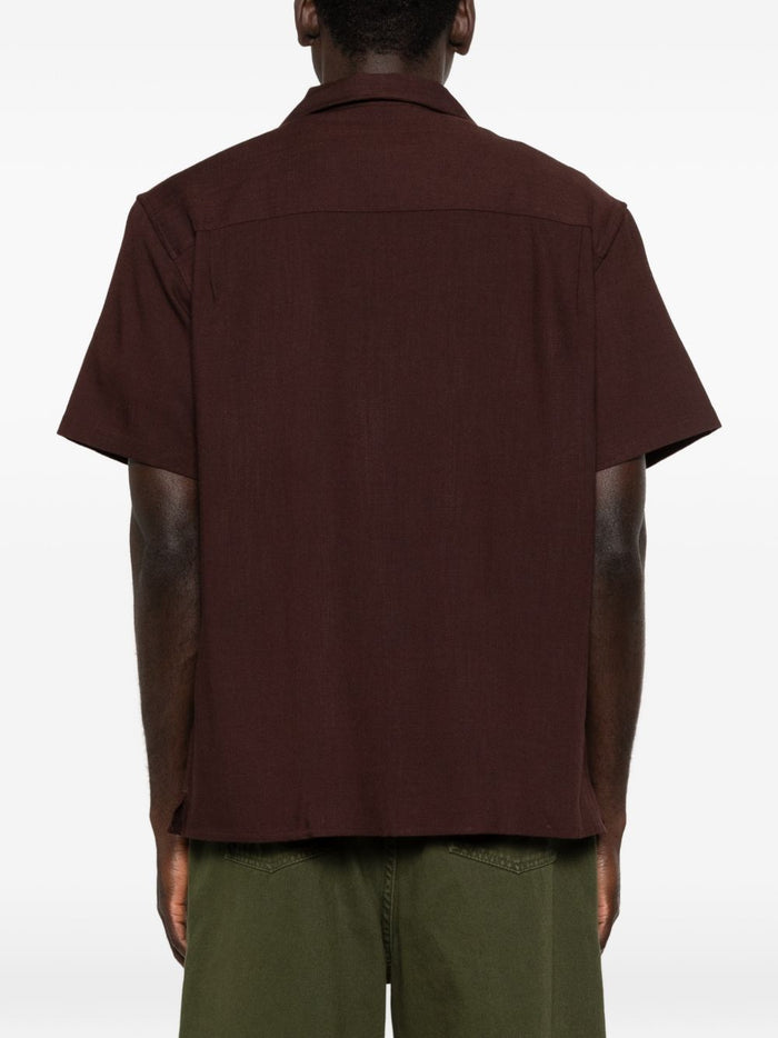 Drole De Monsieur Herrenhemd mit Taschen Braun 3