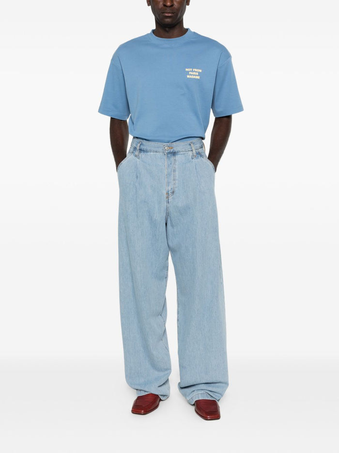 Drole De Monsieur T-Shirt Not From Paris Madame Uomo Blu 2
