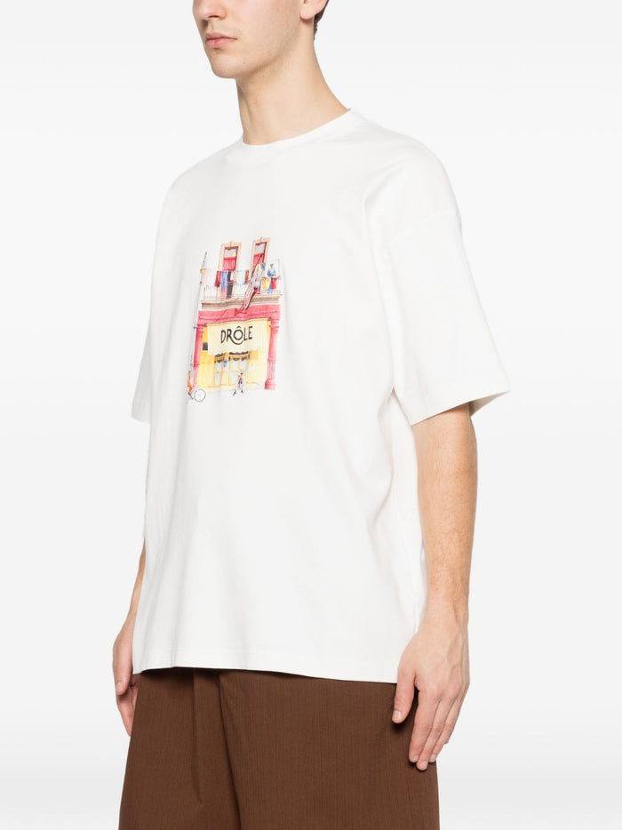 Drole De Monsieur T-Shirt Stampa Negozio Uomo Bianco 1