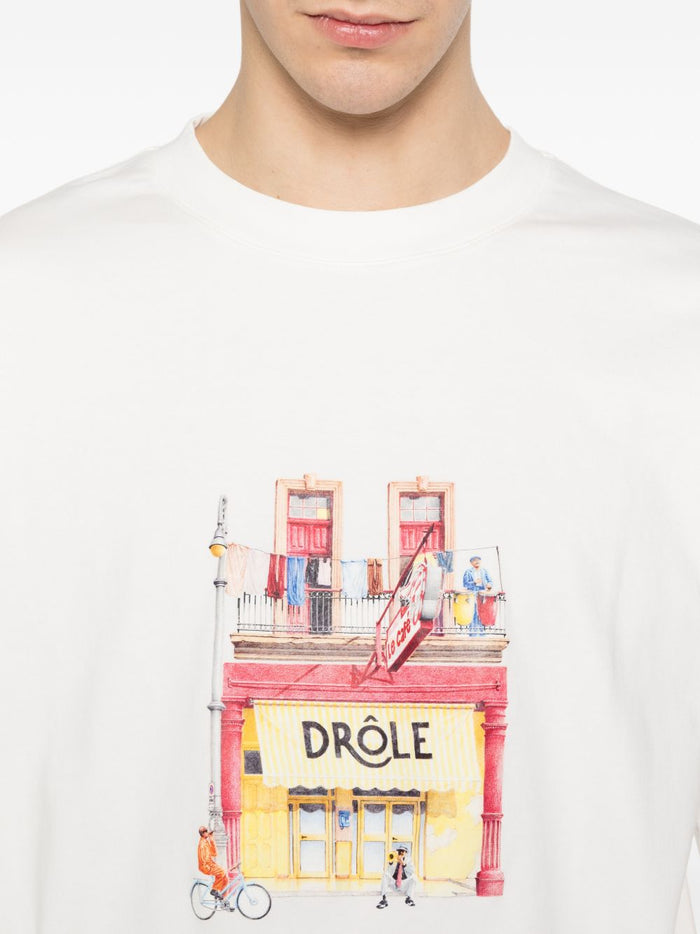 Drole De Monsieur T-Shirt Stampa Negozio Uomo Bianco 4