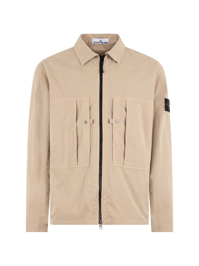 Stone Island Camicia Tasche Applicate Uomo Marrone 1