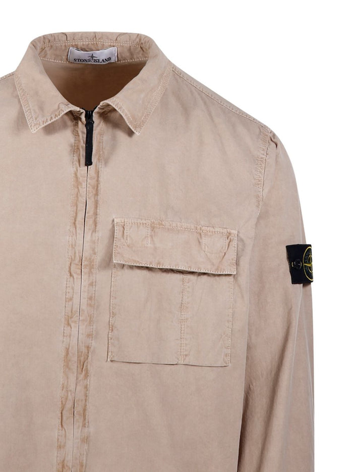Stone Island Men's Beige Overshirt Pocket 4