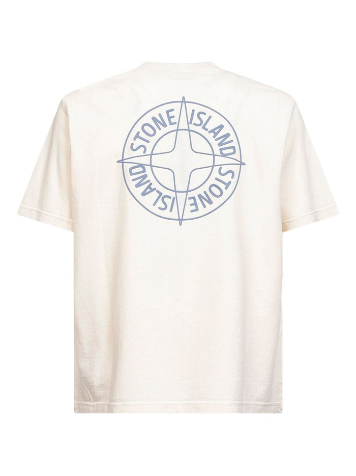Stone Island T-Shirt Bianco Uomo Stampa Logo 2